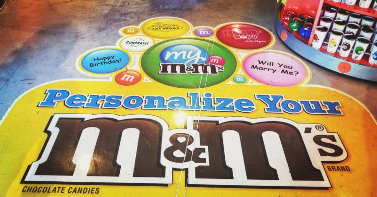 MMs Logo on the Floor MMs World– Las Vegas Photo by Socialbilitty 768x402