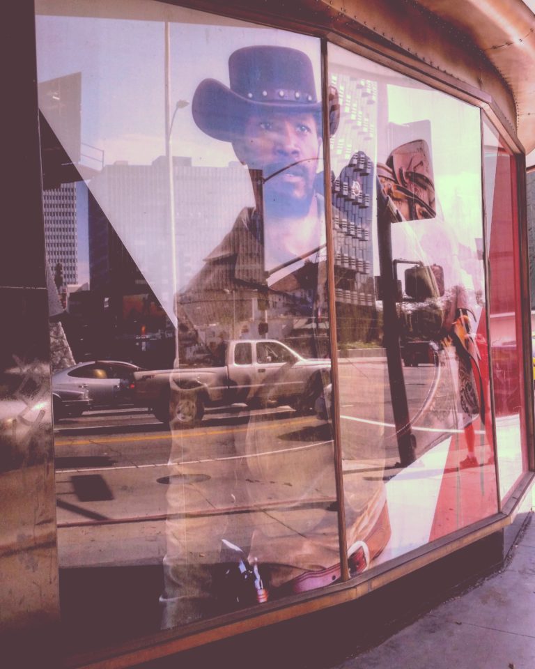 Window of Academy Museum of Motion Pictures Jamie Foxx Django Unchained Costume Photo by Socialbilitty 768x960