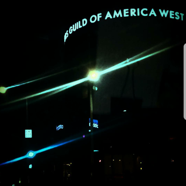 Writers Guild of America West – At Night from Car Photo by Socialbilitty 768x767